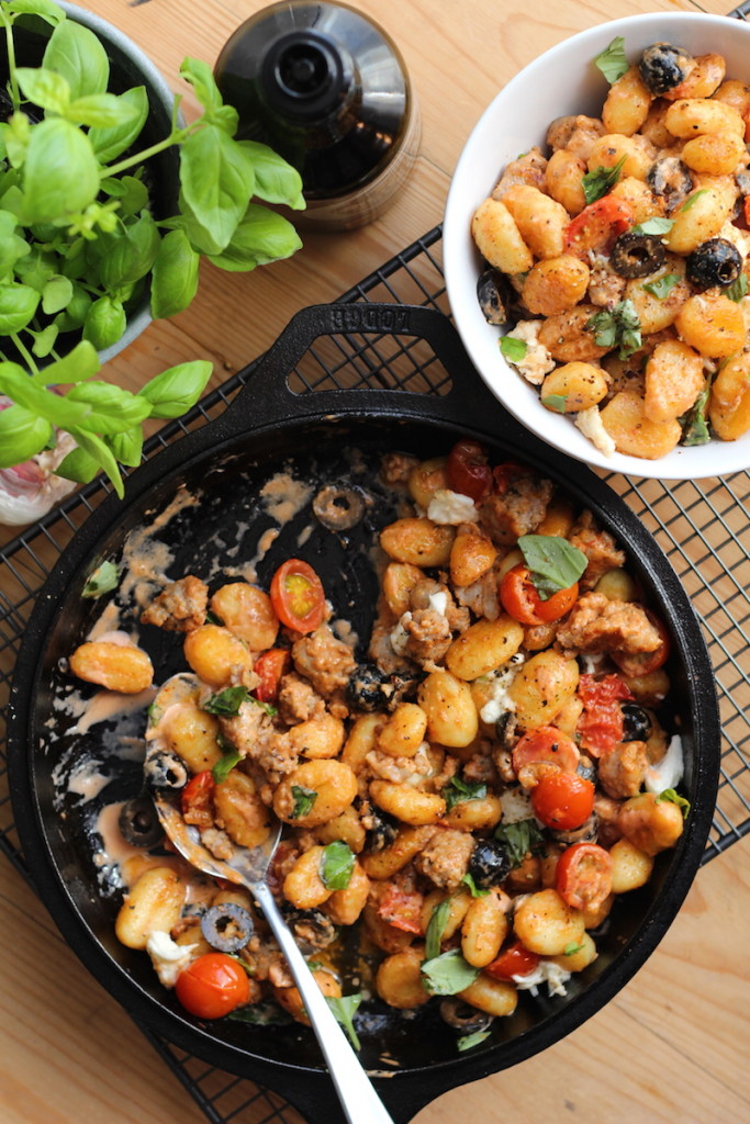 One pot gnocchi with sausage