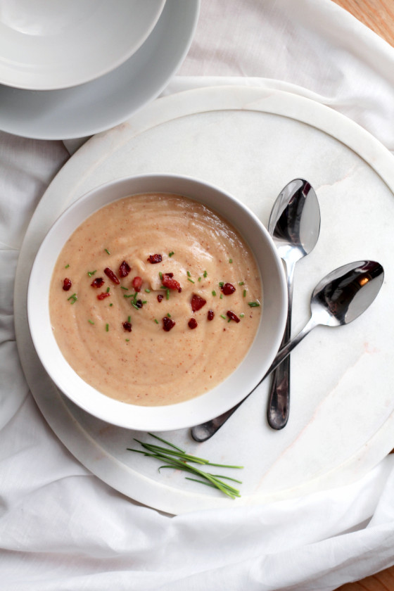 Roasted Cauliflower and Bacon Soup