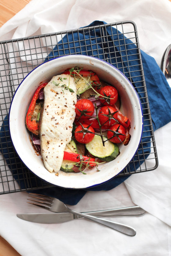 Mediterranean Baked Halibut